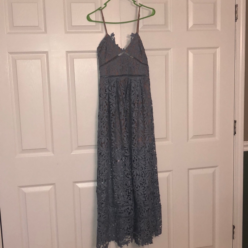 Blue lace Bellamy Maxi Dress NWT